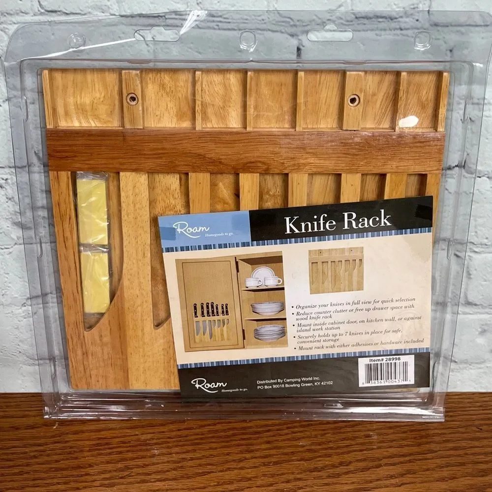 ROAM Natural Wood Knife Rack by Camping World for Camper Cupboards